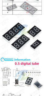 TZT 0.28/0.36/0.4/0.56 inch LED display 7 Segment 1/ 2 / 3 / 4 Bit Digit Tube Red Common Cathode / Anode Digital led 7segment