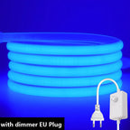 Dimmable 220V COB LED Light With Dimmer EU Power Kit Neon Strip 288Leds/M Waterproof Garden Room Home Bar Lighting Flexible Lamp
