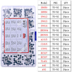 TO-92 TO-92L TO-126 TO-220 Series Mosfet Triode Thyristor PNP NPN Transistor Assortment Kit Box