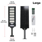 12000W Solar Lights Commercial LED Outdoor Dusk To Dawn Solar Street Lamp Waterproof Backyard Garden Security Lighting IR Sensor