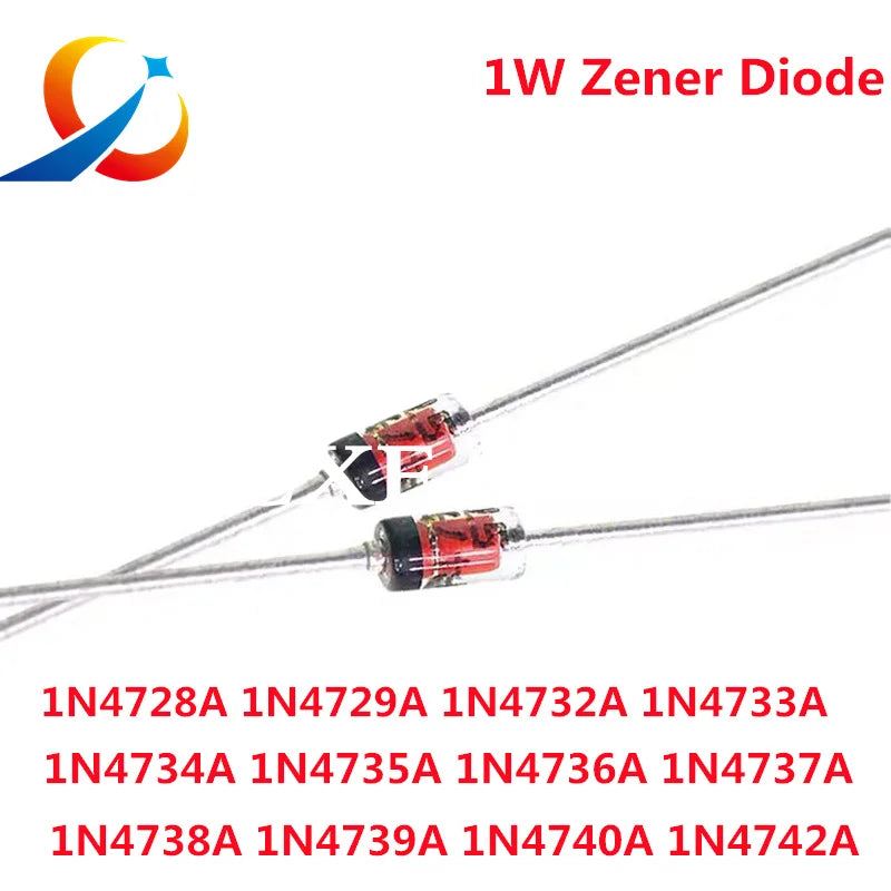 100Pcs/Lot  1W Zener Diode  3.3V 4.7V 5.1V 5.6V 10V 18V 1N4728  1N4729 1N4730 1N4731 1N4732 1N4733 1N4734 1N4735 1N4742DO-41 NEW