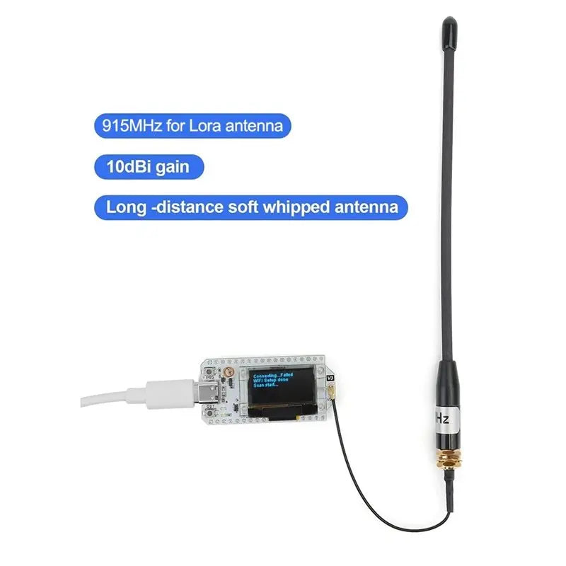 FULL-Wifi Halow Antenna 915Mhz 10Dbi Omni Whip Antenna-SMA Soft Antenna For Meshtastic Lora For Heltec V3 V4 Wio Tracker L1