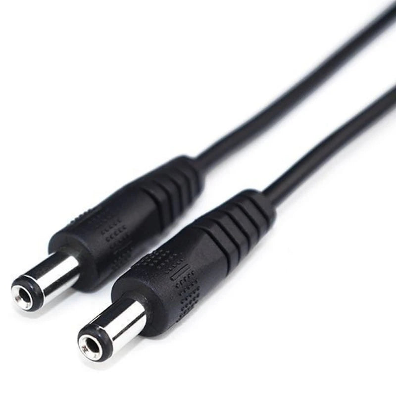 DC5.5x2.1mm/DC5.5x2.5mm Male to Male Adapter Cable Double Male End Power Cord Direct Current Round Hole Extension Cable