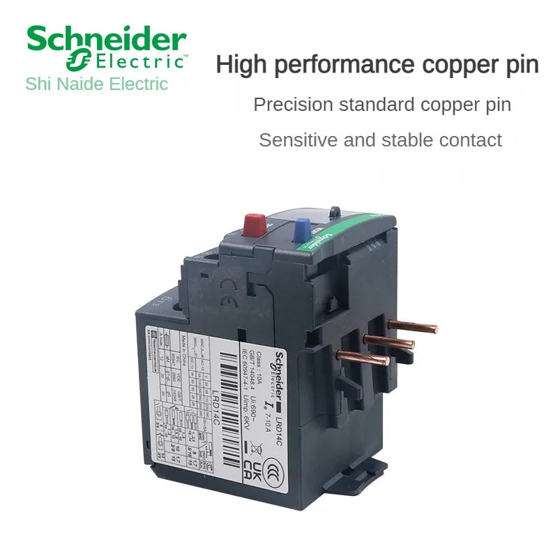 Schneider Thermal Overload Relay LRD12C LRD16C LRD21C LRD32C Relay Three-Pole Thermal Magnetic Trip 10A LC1D Overload Protection