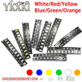 100PCS/lot 0402 0603 0805 1206 SMD LED Diodes Light Yellow Red Green Blue White Orange High brightness LED beads