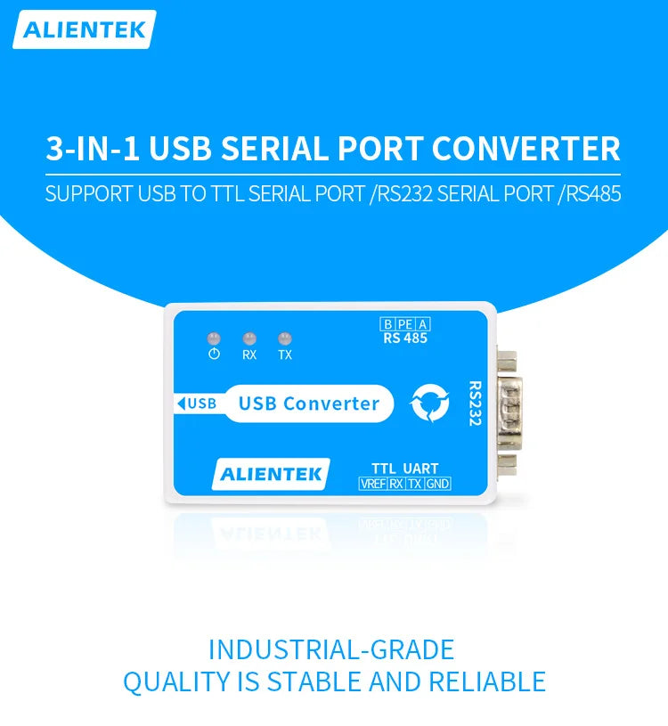 ALIENTEK USB to Serial Port Converter  3 in 1 USB to RS232 to RS485 to TTL to 232 485 TTL Communication Module Serial Cable
