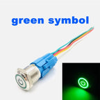 12 16 19 22mm waterproof metal button switch with connector LED lamp instant lock automotive engine power switch 6V 12V 24V 220V