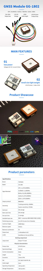 Small size GNSS GPS GLONASS module,GPS receive antenna,neo m8n Solution,GNSS module,Dual GPS Module,UART TTL level,GG-1802