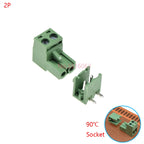 10Sets 2edg 2/3/4/5/6/7/8/9 Pin Screw Terminal Block Connector 5.08mm Pitch Plug + Straight Pin Header Socket For Pcb 2p 3p 4p