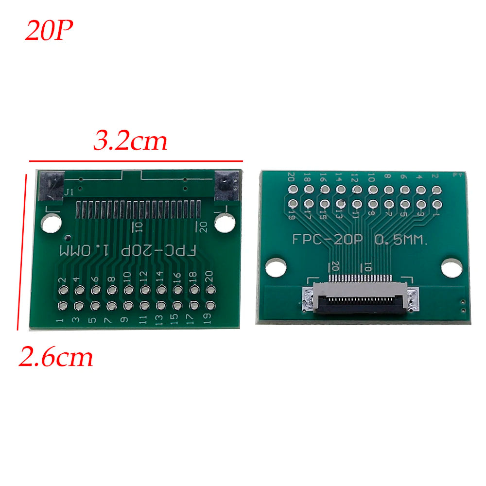 FPC FFC Flexible Cable Adapter Board 0.5mm Pitch Connector SMT to 2.54mm 16P/18P/20P/22P/24P/26P/30P/36P/40P/45P/50P/56P/60P/80P