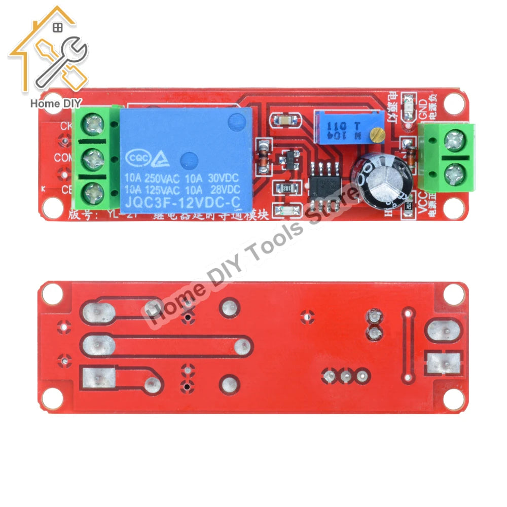 DC 5V 12V Time Delay Relay NE555 Time Relay Shield Timing Relay Timer Control Switch Car Relays Pulse Generation Duty Cycle