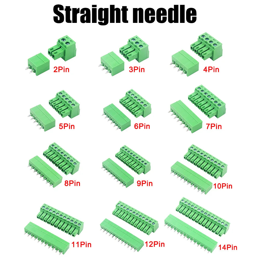 5Pair 15EDG KF2EDG 3.5mm 3.81mm 3.96mm 5.08mm PCB Screw Terminal Block 2-14Pin Male Plug Female Socket Pin Header Wire Connector