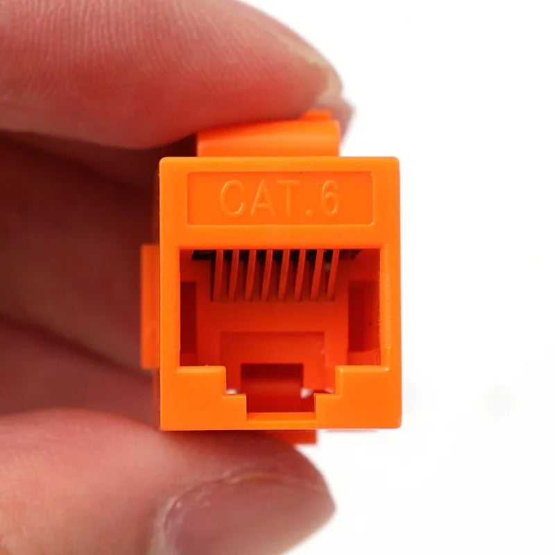 Cat6 RJ45 Adapter Insert Inline Coupler CAT6 Keystone Colorful Network Straight-through Connector for RJ45 CAT6 Keystone Coupler