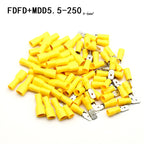 100pcs/50 pairs Female/Male Spade Connectors 16-14 AWG Spade Quick Disconnect Connectors Insulated Spade Wire Crimp Terminal