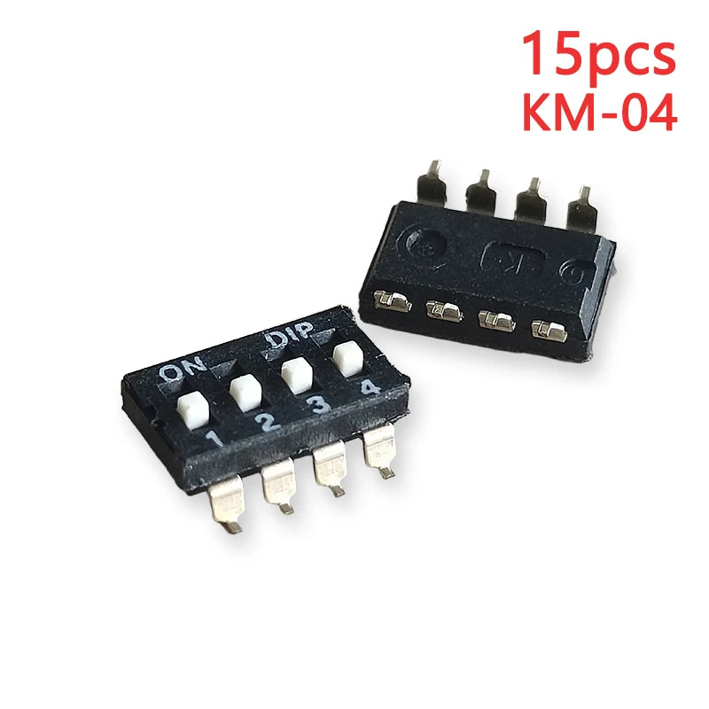 15PCS Black Toggle SMD DIP Switch Module Spacing 2.54MM 24V Patch Type 1 2 3 4 5 6 7 8 10 PIN Quick Dial The Code Switch