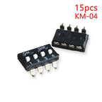 15PCS Black Toggle SMD DIP Switch Module Spacing 2.54MM 24V Patch Type 1 2 3 4 5 6 7 8 10 PIN Quick Dial The Code Switch