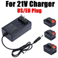 21V 1A 18650 Lithium Battery Charger For 21V 18V EU/US Plug Screwdriver Wrench Li-ion Battery Pack Dc5.5mm*2.1mm 2.5mm Input