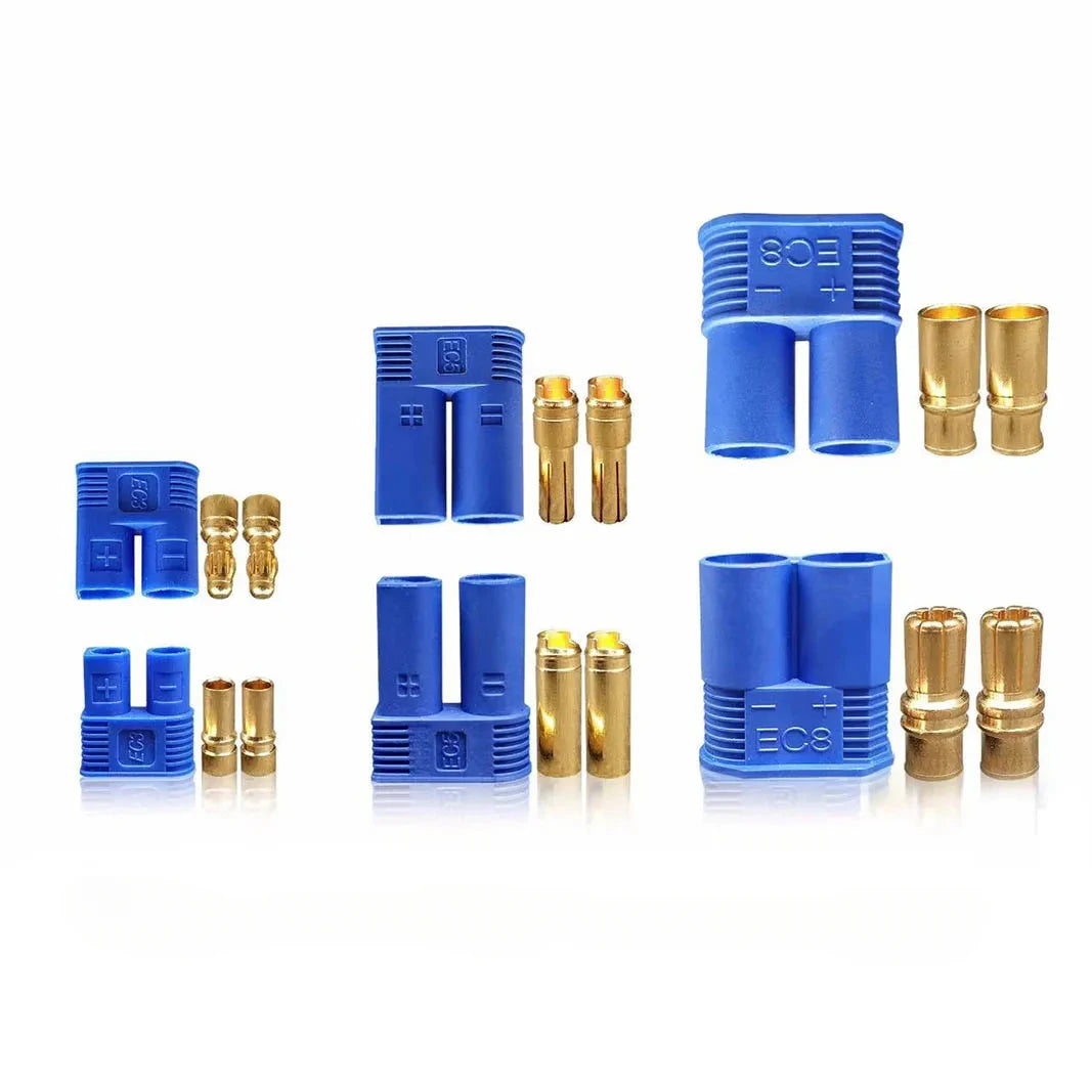 5 Pairs EC2/3 EC5 EC8 connector kit male and female Bullet Gold Plated Banana Plug Be used for RC Model Airplane Connector parts