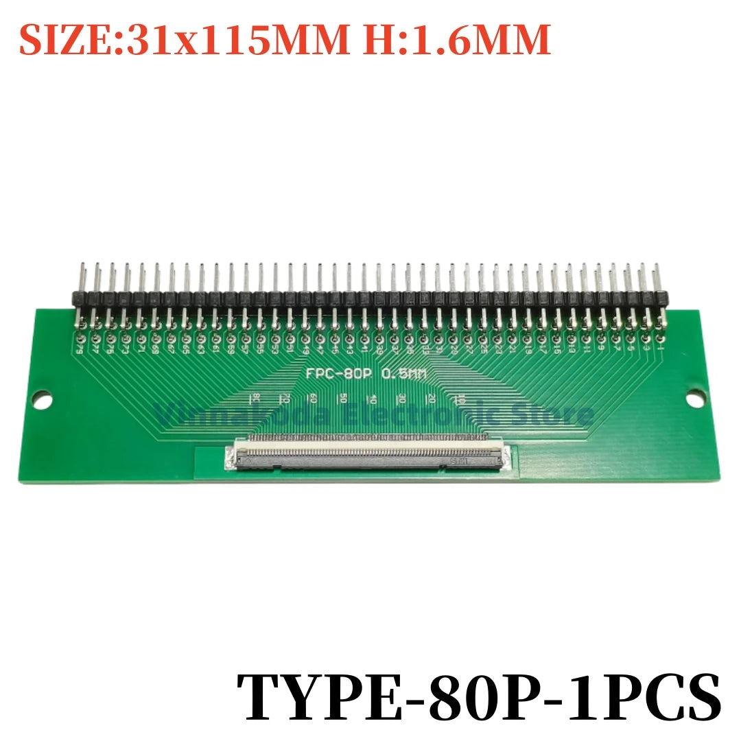 1PCS FFC/FPC Conversion Board 0.5mm Pitch Connector 2.54MM Double Row Bending Pins 4/10/12/14/15/16/18/22/24/26/30/34/40/50/60P