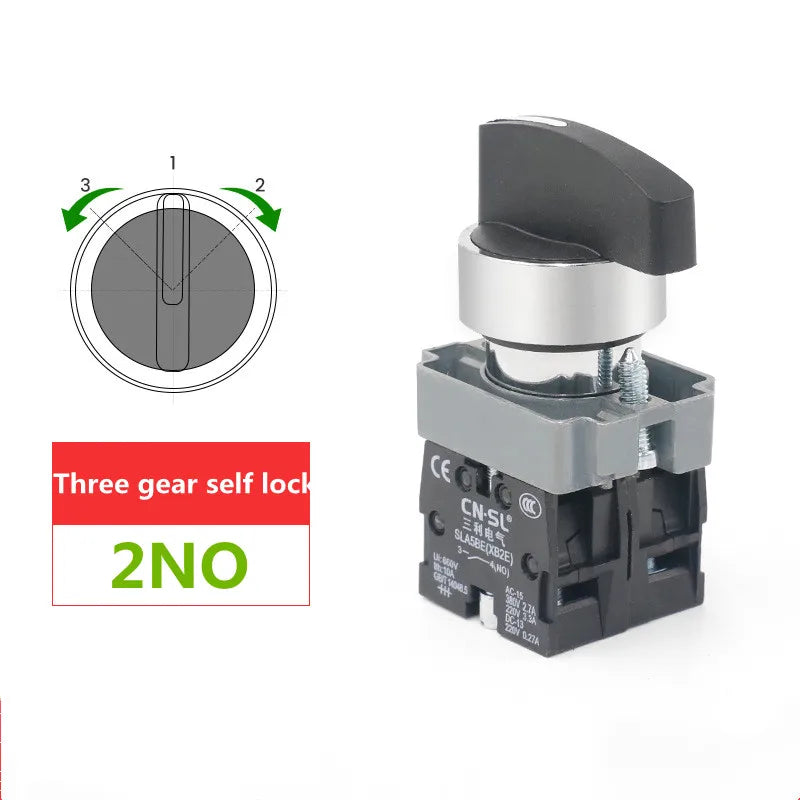 XB2 Rotary Switch 2/3 Position Self Locking / Self Resetting Selector Knob Switch 1NO/2NO/1NO1NC BD21 BD33 BD22 BD25 BD45 BD53