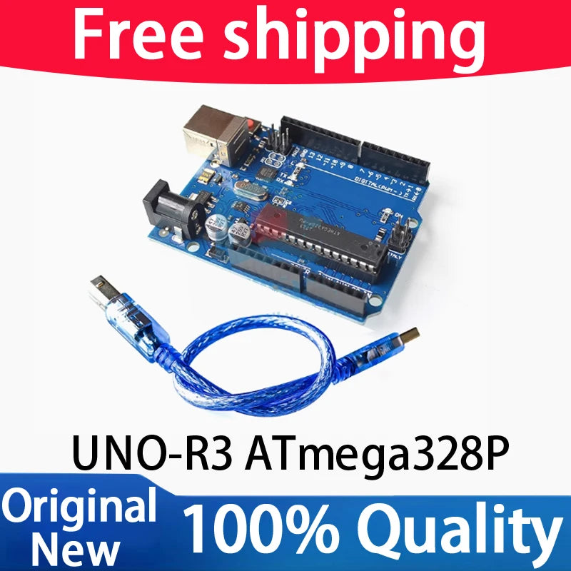(1-5piece）High Quality UNO R3 DIP Development Board ATmega328P AVR With USB Cable Diy Starter Kit for Arduino