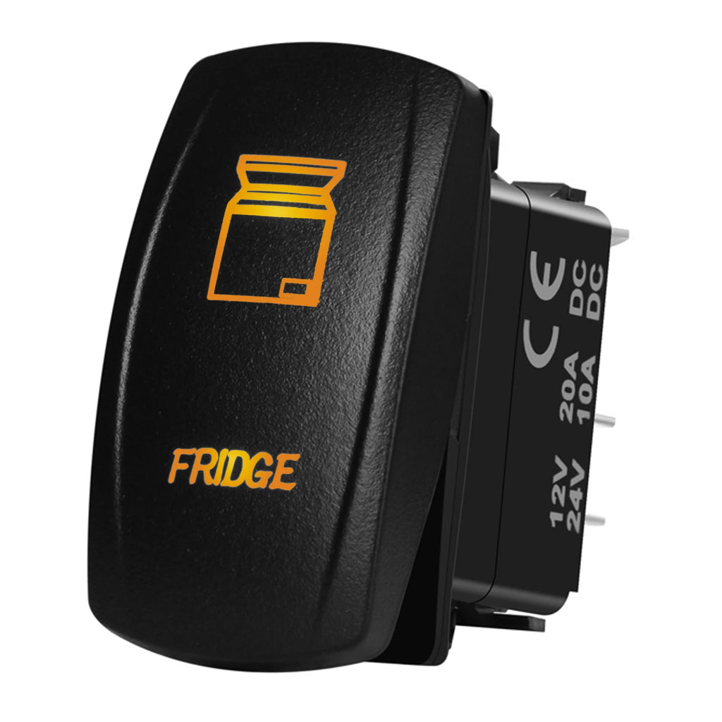 Marine Boat Rocker Switch 12/24V Orange Backlit Anchor Beacon Up Down Button ON OFF/ON OFF ON Momentary Toggle Switch Waterproof