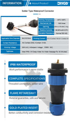 SP20 IP68 Waterproof Quick Connector Socket Multipole Plug Dustproof Right angle Square Industrial Aviation 1-14Pin Connectors