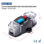 Circuit Breaker Reset Fuse 12v 24v 48v DC 20A-300A 250A Solar Fuse Car Boat Audio Manual Power Protect Fuse Resettable Insurance