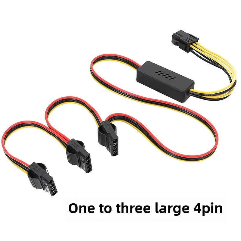 New Graphics Card Hard Drive Cable 6Pin To SATA Hard Drive Power Cables 12V Adapter 1 2 3 4 SATA 12V Molex Large 4PIN Cable