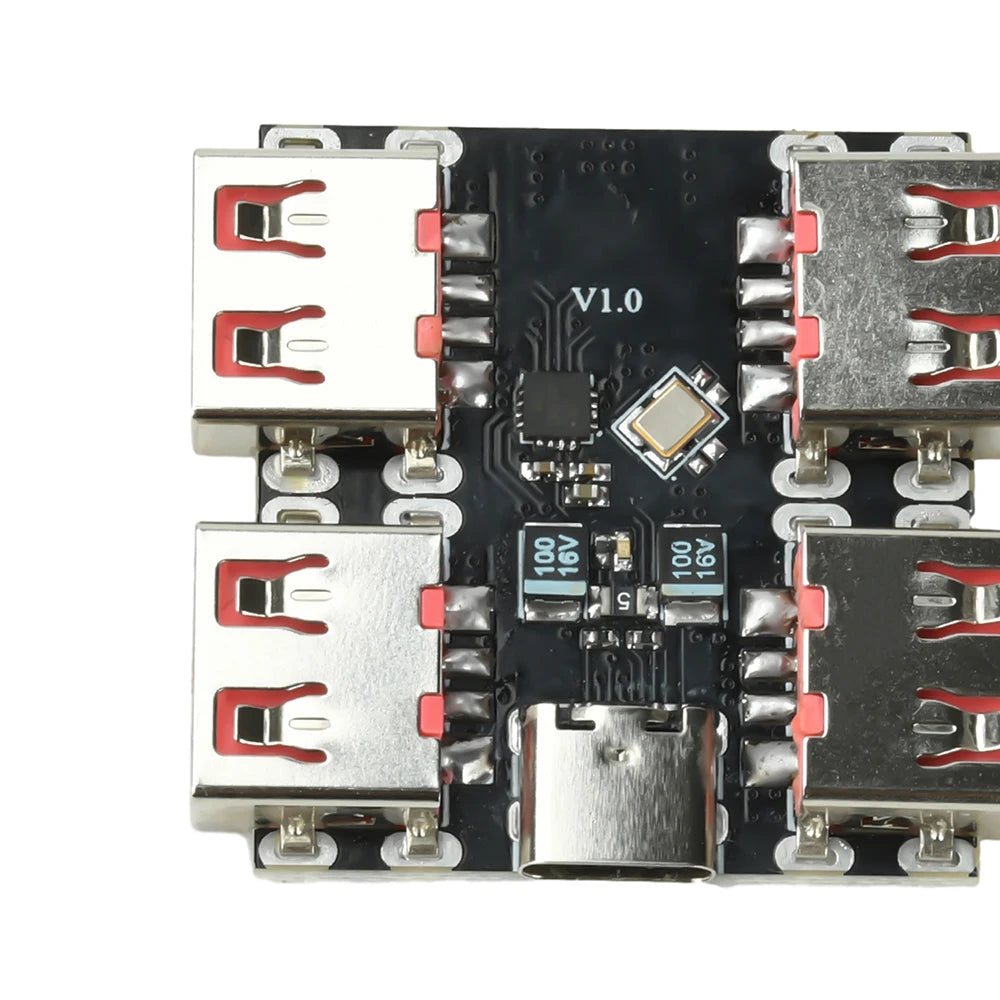 XL334P4 USB2.0 4-port Controller Expansion Module USB 2.0 to 4 Channel Way Splitter USB-HUB Type-C Extender Board 40MB/S
