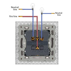JHJCH - 1 Gang 1/2 Way Stair Switch, Tempered Glass Panel, Rocker Light Switch, On / Off Switch, Toggle Wall Switch