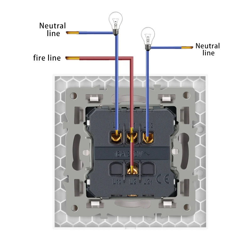 JHJCH - 1 Gang 1/2 Way Stair Switch, Tempered Glass Panel, Rocker Light Switch, On / Off Switch, Toggle Wall Switch