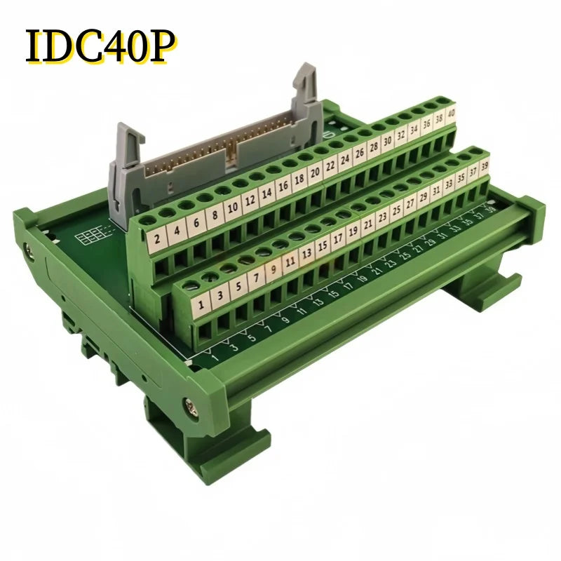 IDC10P/14P/16P/20P/26P/30P/40P/50P/60P/64Pin DC-2 To Terminal Block Breakout Board Adapter PLC Relay Terminals DIN Rail Mounting