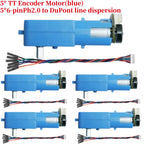 All-Metal TT Encoder Motor, 12PPR Hall Encoder, High Torque 1:90 Gearbox, Metal Shaft DC Geared Motor, DC 3-12V Gearbox Motor