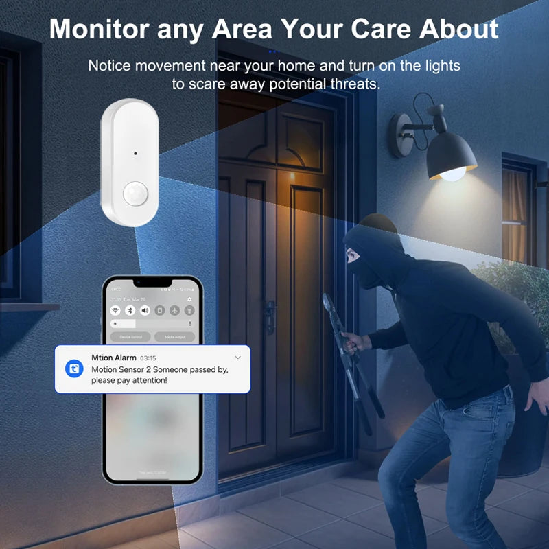 Zigbee Motion Sensor PIR Infrared Human Motion Detector Smart Life Home Security Anti-Theft Alarm Work With Tuya Zigbee Gateway