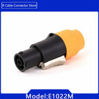 2pcs 3Pins Waterproof IP65 Grade Locking Powercon Male Plug Jack Female Chassis Socket Cable Wire Connector