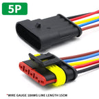 5/20/100 Sets 1/2/3/4/5/6 Pin Way Waterproof Electrical Wire Connector Plug 1.5mm Terminals 2Pin HID Plug Auto Xenon Lamp Plug