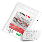30 Values 1W Zener Rectifier Diode Kit 3V 3.3V 3.6V 5V 5.1V 5.6V 7.5V 10V 12V 13V 15V 16V 18V 20V 22V 24V 30V 33V 47V Assortment