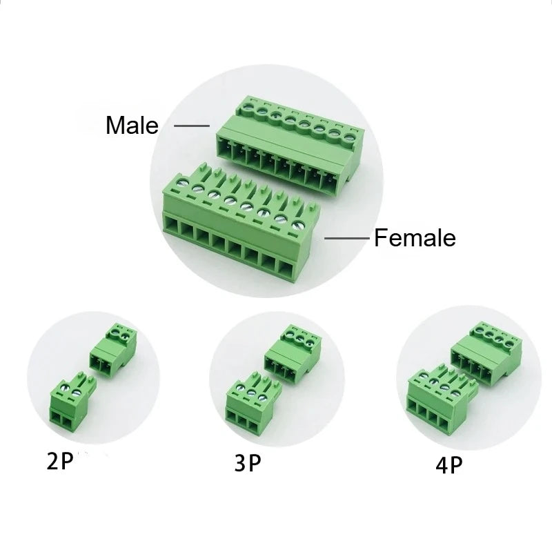 10Pairs Aerial Butt Welding Type 15EDGRK 3.5mm 2/3/4/5/6/7/8/9/10/12pin PCB Screw Plug-in Terminal Block Male+Female Socket