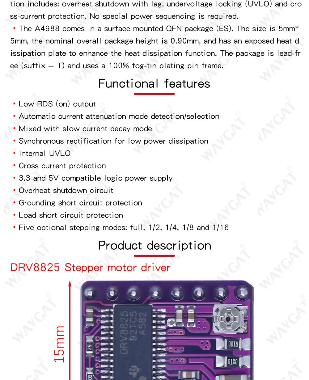 3D Printer Parts StepStick DRV8825 A4988 Stepper Motor Driver With Heat sink Carrier Reprap MKS GEN V1.4 board