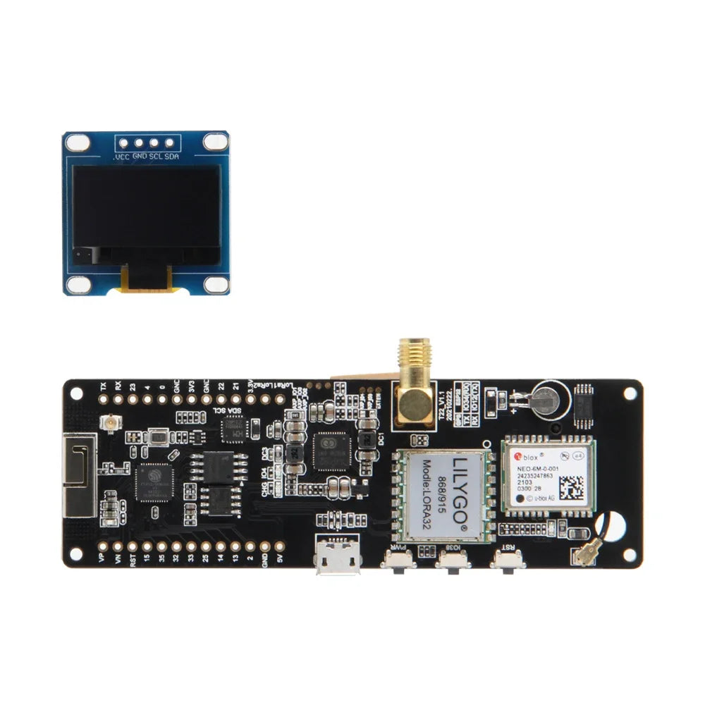 LILYGO® TTGO Meshtastic T-Beam V1.2 ESP32 LoRa Development Board 433MHz 868MHz 915MHz 923MHz WiFi BLE GPS OLED Display AXP2101