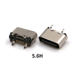 2pcs USB TYPE-C16P Female Socket 180 Degree Vertical USB C Type C 4 Legs SMD DIP Charging Port Connector 5.5mm 6.4mm 6.5mm 7.4mm