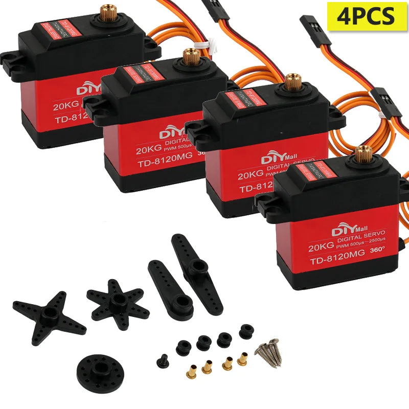 20KG TD-8120MG Digital Servo Motor 180/270/360 Degree Metal Case Servos DIY Toys Power Functions Parts for Car Robot Robotic Arm