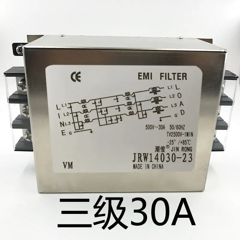 AC EMI anti-interference 380V linear power filter socket purifier three-phase three wire