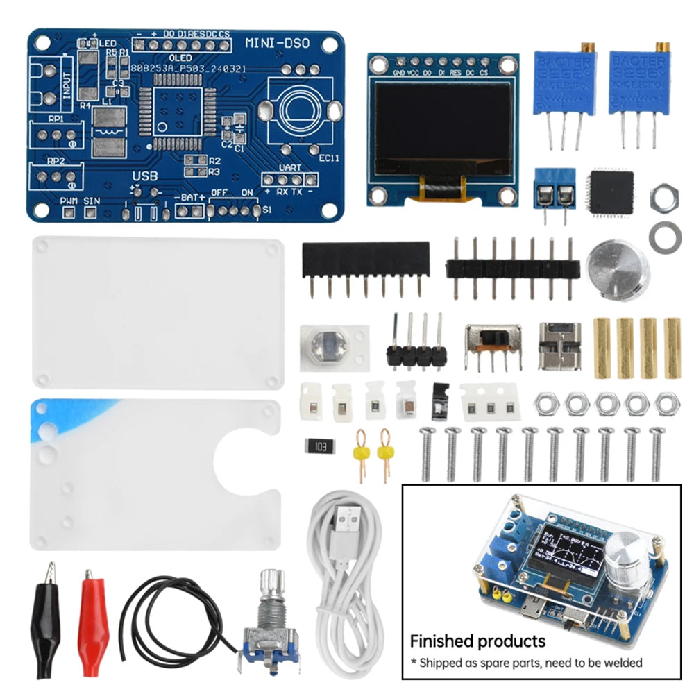 DIY Mini Digital Oscilloscope Kit STC8K8A Microcontroller Electronic Component  Soldering Practice Loose Kit
