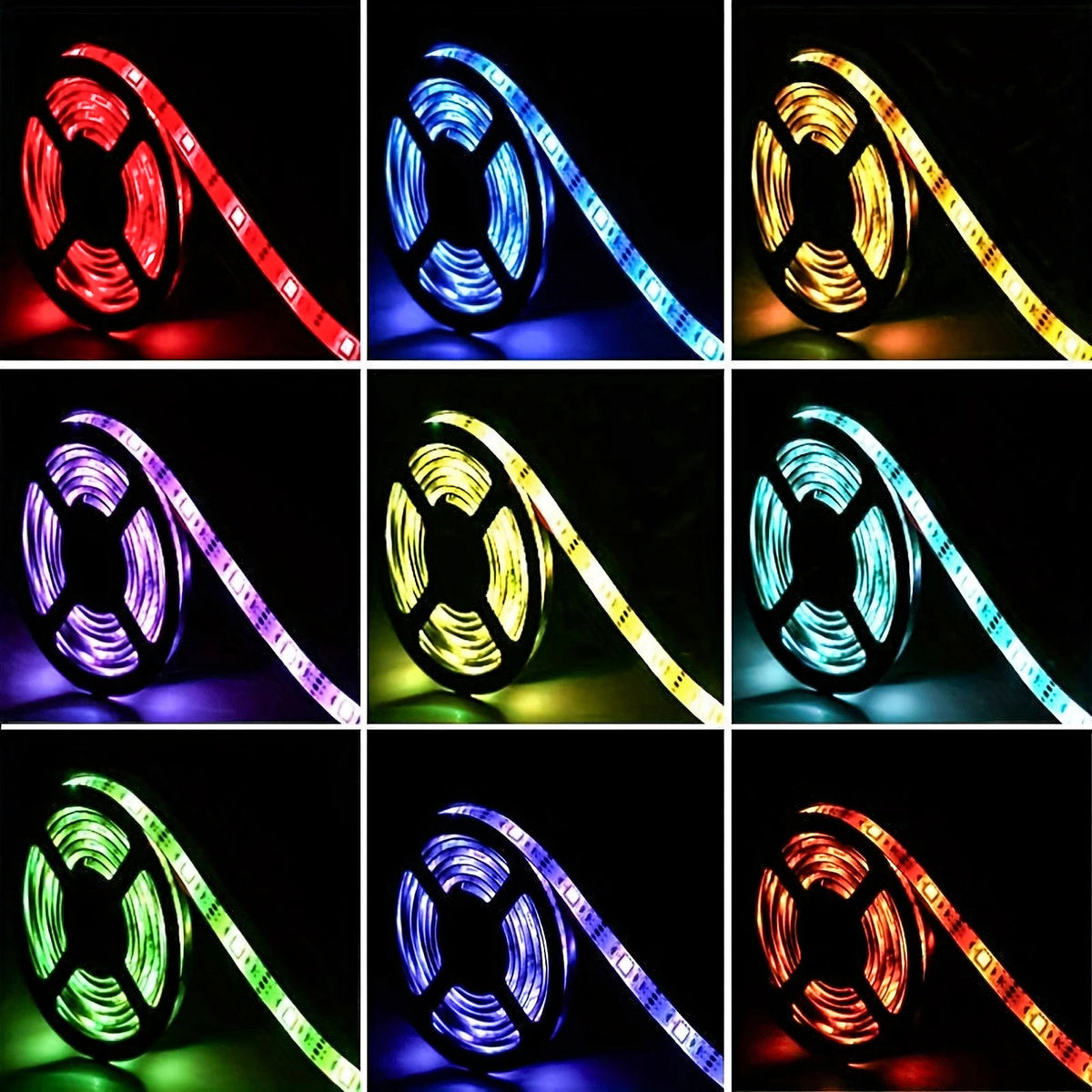 1-5M RGB LED Strip Lights, Music Sync Color Changing LED Lights for TV, 3-Key Controller Flexible LED Tape Light for Bedroom, Home Theater, Stage, Wedding and Party Decoration