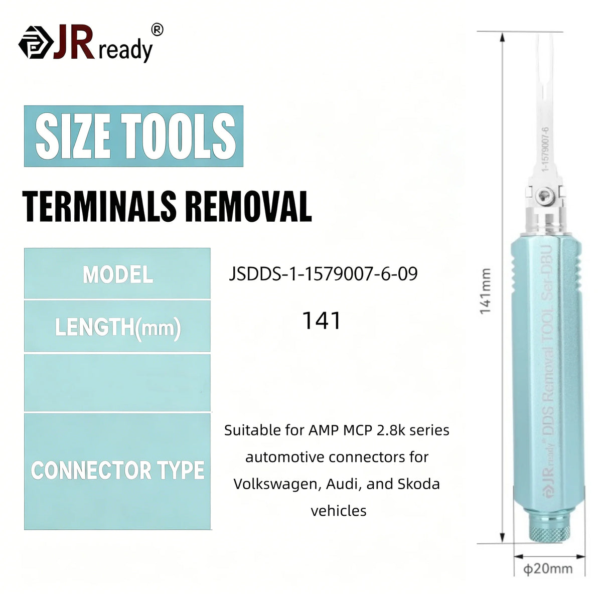 JRready JRDDS Series Terminal Tool Suitable For 5557/5559/Molex MX/AMP MCP 1.5K Connectors & VW/Audi/Skoda Automotive Terminals