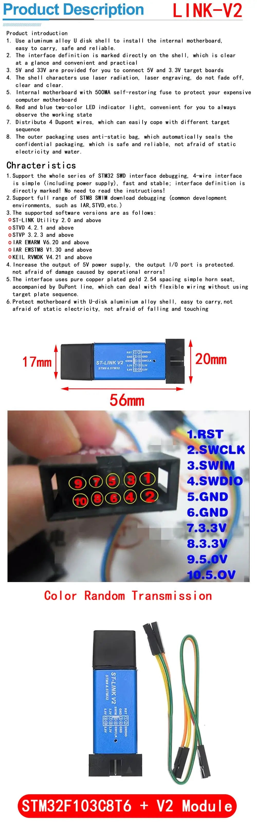 STM32F103C8T6 CH32F103C8T6 ARM STM32 Minimum System Development Board STM32F401 STM32F411 + ST-LINK V2 Download Programmer