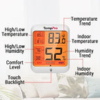 TempPro TP-53 Digital Indoor Home Thermometer Hygrometer Temperature Humidity Sensor Backlight Weather Station For Room
