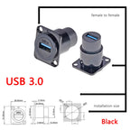 1pc Metal D Type Module RJ45 CAT6&USB 2.0/3.0&Type C&HDMI-Jack Socket Through Network Panel Mounting Electronic Connector